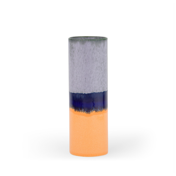 Handmade Cylinder Vase Blue/Orange