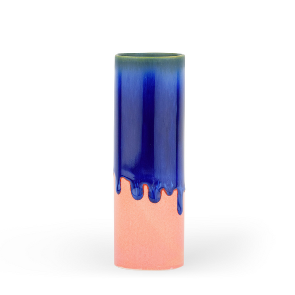 Handmade Cylinder Vase Navy/Pink