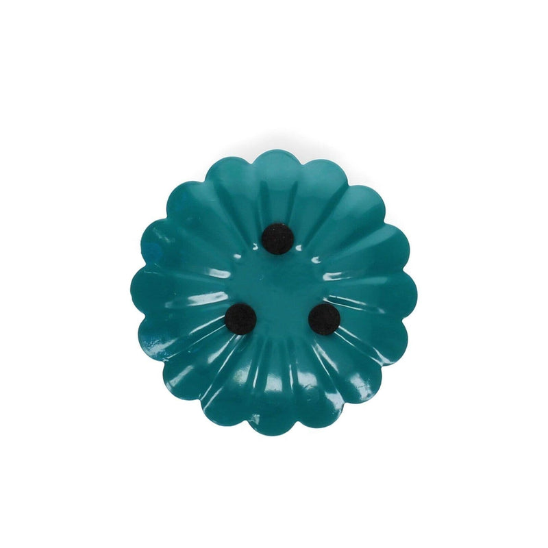 Enamel Flat Flower Candle Holder - Blue