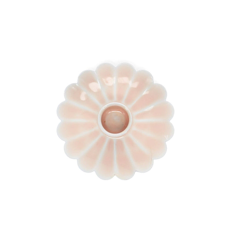 Enamel Flat Flower Candle Holder - Pink