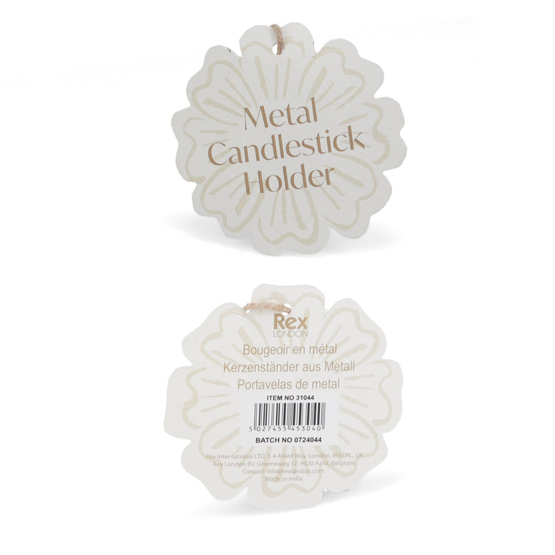 Enamel flat flower candle holder - Vibrant pink