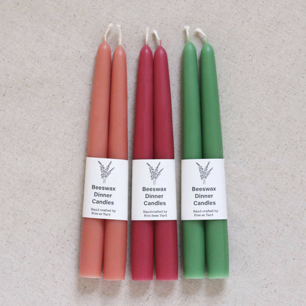 Eco & Sustainable Tapered Dinner Candles: Fresh Green / Medium (18cm)