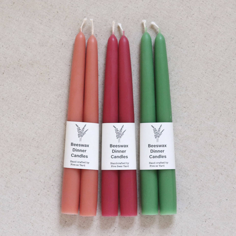 Eco & Sustainable Tapered Dinner Candles: Fresh Green / Medium (18cm)