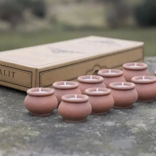 Handmade Terracotta Candle -  Lavender Scented 10 Pack