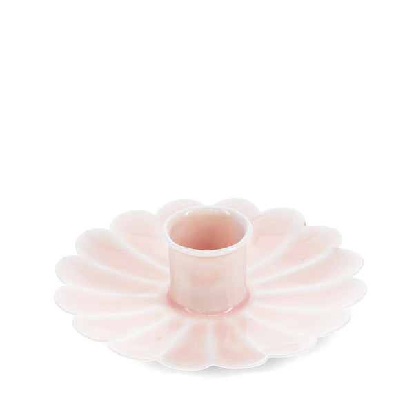 Enamel Flat Flower Candle Holder - Pink
