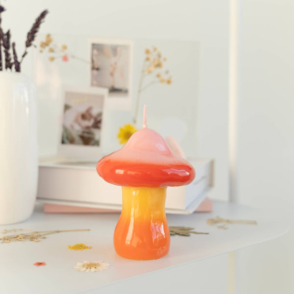 Small Mushroom Candle - Ombre Sunset