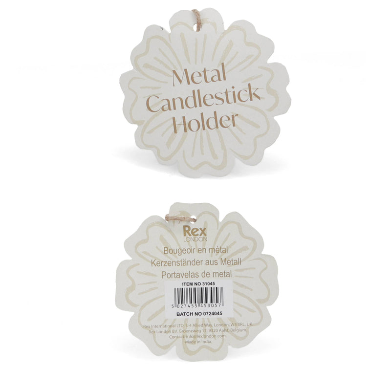 Enamel flat flower candle holder - Dark green