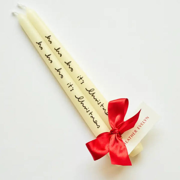 Pair of candles - ho ho ho it's Christmas