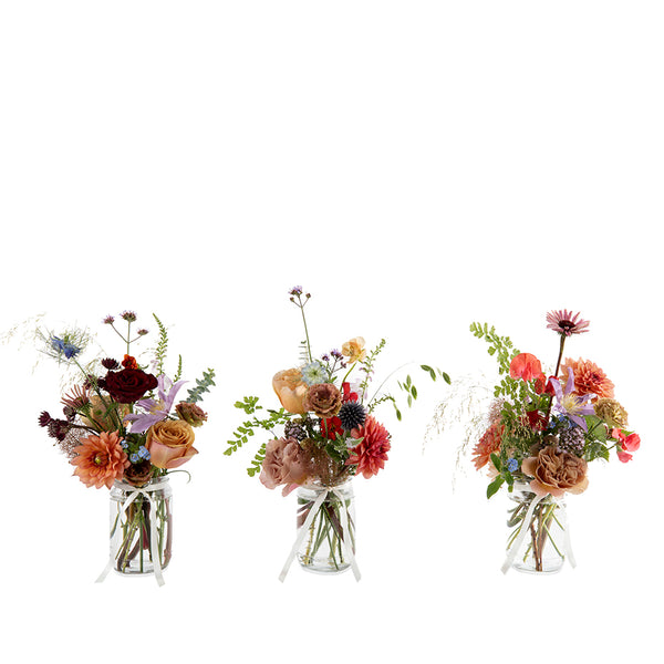 Three Mayo Jar Arrangements - Thelma & Louise