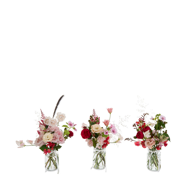 Three Jam Jar Arrangements - Ruby Tuesday