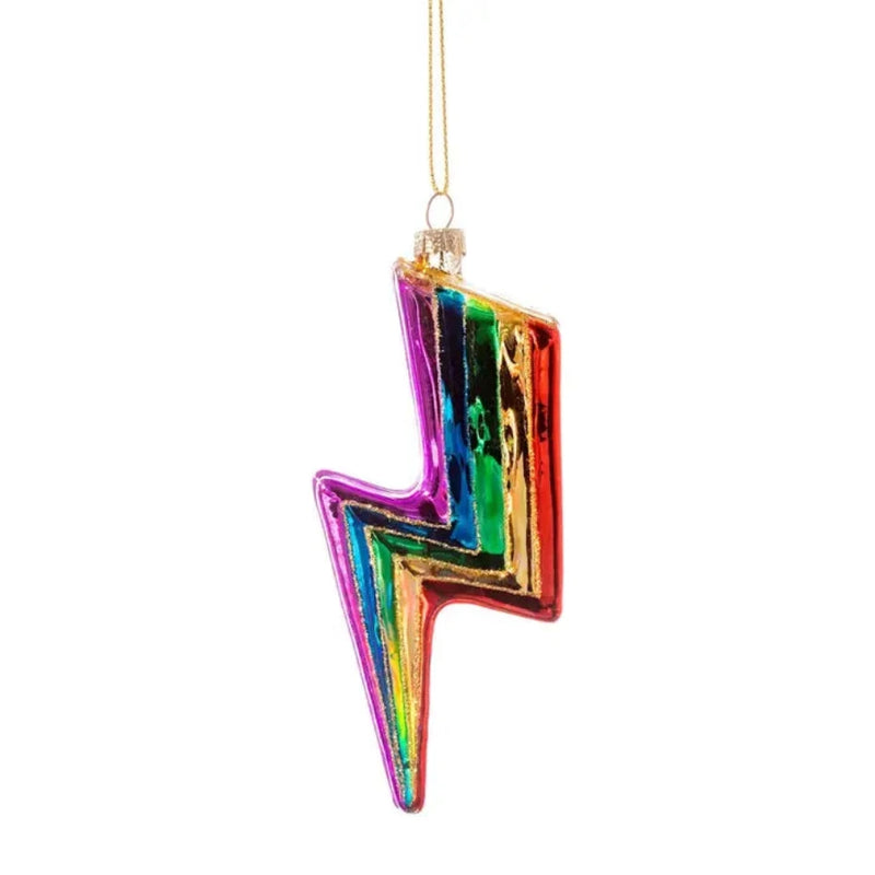 Rainbow Lightening Bolt Christmas Decoration