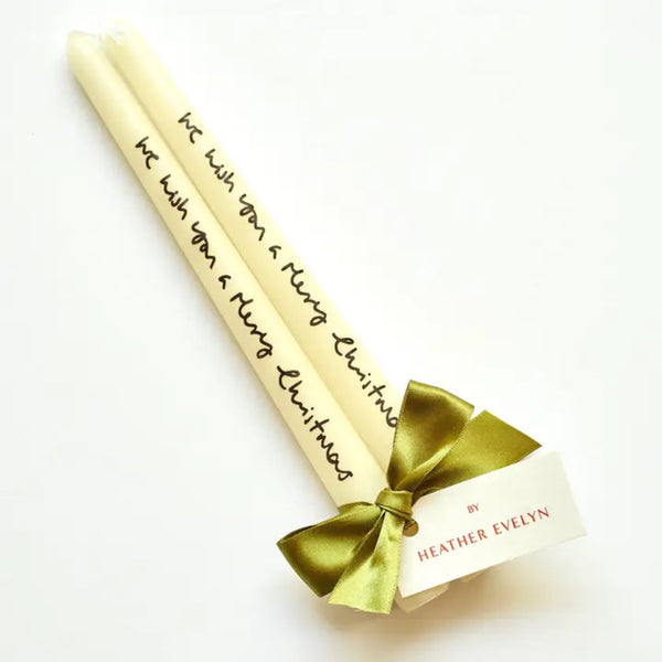 Pair of Candles - We wish you a merry christmas