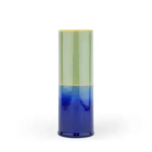 Handmade Cylinder Vase Green/Navy