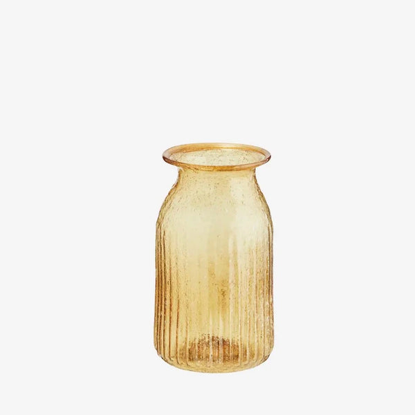 Recycled Glass Midi Vase In Amber