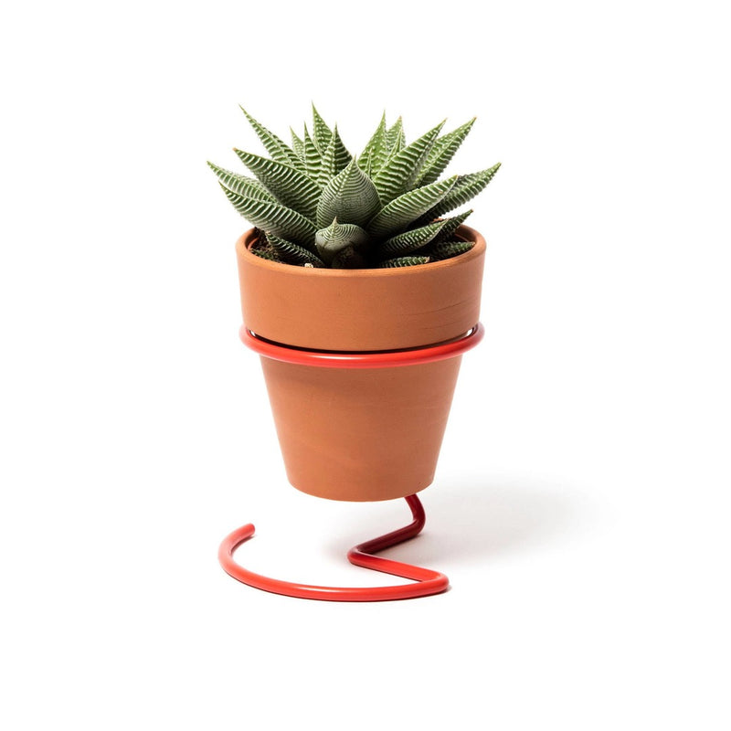Wire Stand & Plant Pot - Red