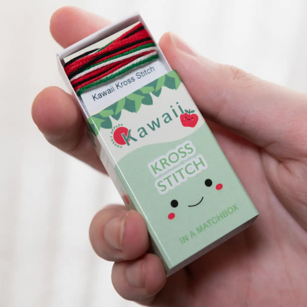 Kawaii Apple Mini Cross Stitch Kit In A Matchbox