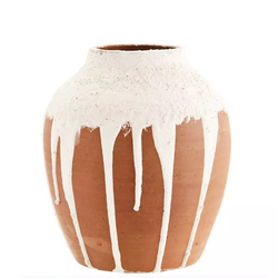 Terracotta Paint Drip Vase 20cm
