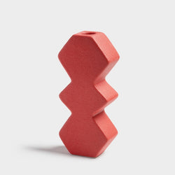 Chunky Candle Holder Red